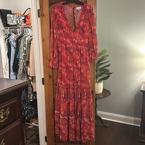 Long Sleeve Pink Maxi Dress